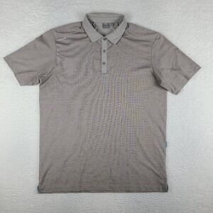 PING‎ Polo Shirt Mens Large Taupe Brown Sensorcool Performance Short Sleeve